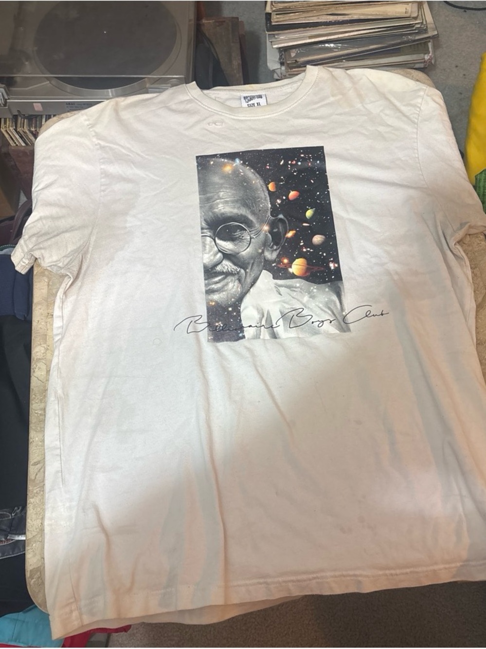 Billionaire Boys Club White Graphic Tee with Planet Motif